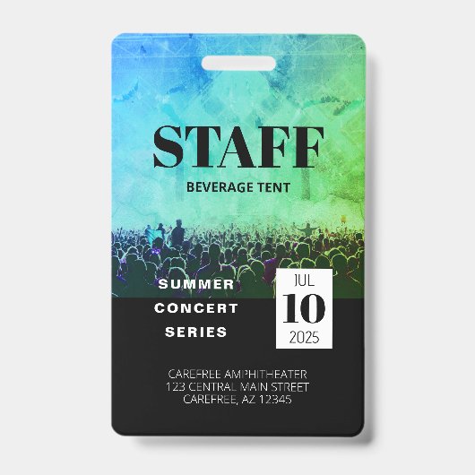 Aangepast personeel All Access-concertbadge Badge (Voorzijde)