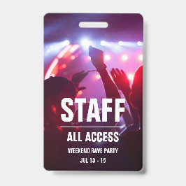 Aangepast personeel | All Access-concertpas-badge Badge