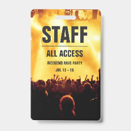 Aangepast personeel | All Access-concertpasbadge Badge