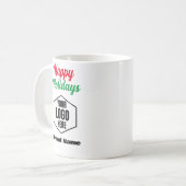 Aangepast personeel en werknemer dank u kerstcadea koffiemok (Voorkant links)