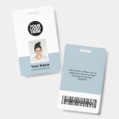 Aangepast Personeel - Foto, BarCode, Groot Logo, N Badge (Voor- en achterkant)