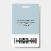 Aangepast Personeel - Foto, BarCode, Groot Logo, N Badge (Achterkant)