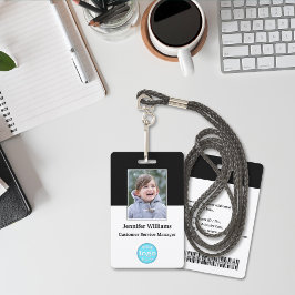 Aangepast personeel Foto Naam Logo Streepjescode I Badge