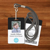Aangepast personeel Foto Naam Logo Streepjescode I Badge