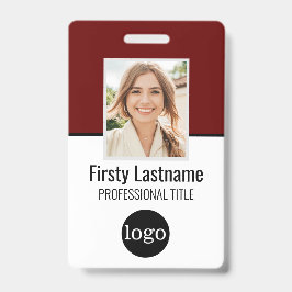 Aangepast personeel - Foto, streepjescode, logo, n Badge