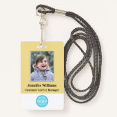 Aangepast personeel Logo Barcode Fotonaam ID Badge (Voorkant met draagriem)
