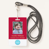Aangepast personeel Logo Barcode Fotonaam ID Badge (Voorkant met draagriem)