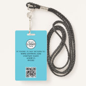 Aangepast personeel QR Code Event Blue Badge (Achterkant met draagriem)