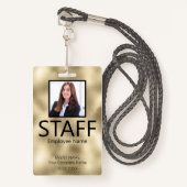 Aangepast personeel QR Code Event Gold Badge (Voorkant met draagriem)