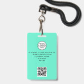 Aangepast personeel QR Code Event Green Badge (Achterkant met lanyard)