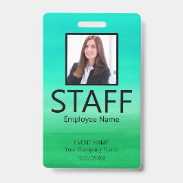 Aangepast personeel QR Code Event Green Badge