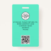 Aangepast personeel QR Code Event Green Badge (Achterkant)