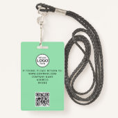 Aangepast personeel QR Code Event Green Badge (Achterkant met draagriem)