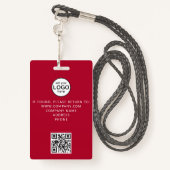 Aangepast personeel QR Code Event Red Badge (Achterkant met draagriem)