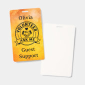 Aangepast personeel voor vrijwilligersactiviteiten badge (Voor- en achterkant)