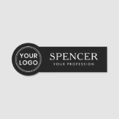 Aangepast personeel voor zakelijk logo zwart naamplaatje (Voorkant)