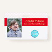 Aangepast personeel werknemer Foto Logo Barcode Na Badge (Voorkant)