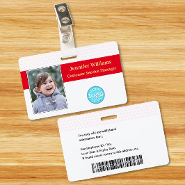 Aangepast personeel werknemer Foto Logo Barcode Na Badge