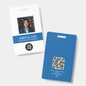 Aangepast personeelsbadge met fotologo, Qrcode Badge (Voor- en achterkant)