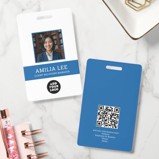 Aangepast personeelsbadge met fotologo, Qrcode Badge (Kantoor)