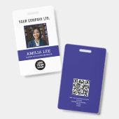 Aangepast personeelsbadge met fotologo, Qrcode Badge (Voor- en achterkant)