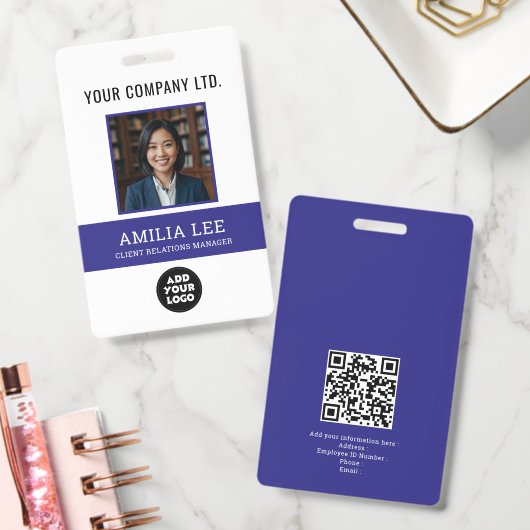 Aangepast personeelsbadge met fotologo, Qrcode Badge (Kantoor)