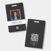 Aangepast personeelsbadge met fotologo, Qrcode Badge (Voor- en achterkant)