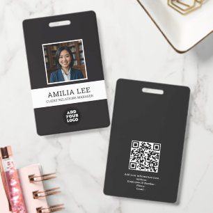 Aangepast personeelsbadge met fotologo, Qrcode Badge