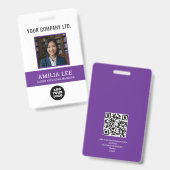 Aangepast personeelsbadge met fotologo, Qrcode Badge (Voor- en achterkant)