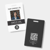 Aangepast personeelsbadge met fotologo, Qrcode Badge (Voor- en achterkant)