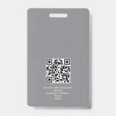 Aangepast personeelsbadge met fotologo, Qrcode Badge (Achterkant)
