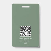 Aangepast personeelsbadge met fotologo, Qrcode Badge (Achterkant)