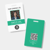 Aangepast personeelsbadge met fotologo, Qrcode Badge (Voor- en achterkant)