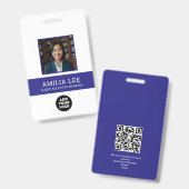 Aangepast personeelsbadge met fotologo, Qrcode Badge (Voor- en achterkant)