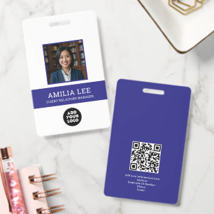 Aangepast personeelsbadge met fotologo, Qrcode Badge