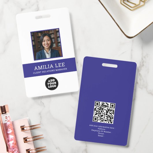Aangepast personeelsbadge met fotologo, Qrcode Badge (Kantoor)