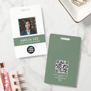 Aangepast personeelsbadge met fotologo, Qrcode Badge