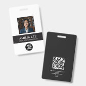 Aangepast personeelsbadge met fotologo, Qrcode Badge (Voor- en achterkant)