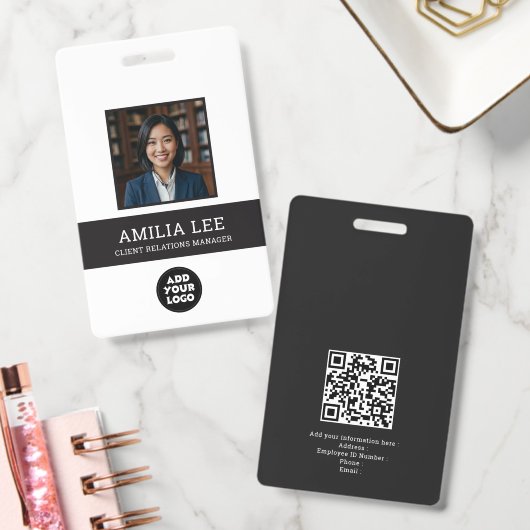 Aangepast personeelsbadge met fotologo, Qrcode Badge (Kantoor)