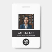 Aangepast personeelsbadge met fotologo, Qrcode Badge (Voorzijde)