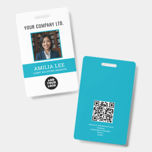 Aangepast personeelsbadge met fotologo, Qrcode Badge