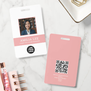 Aangepast personeelsbadge met fotologo, Qrcode Badge