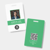 Aangepast personeelsbadge met fotologo, Qrcode Badge (Voor- en achterkant)