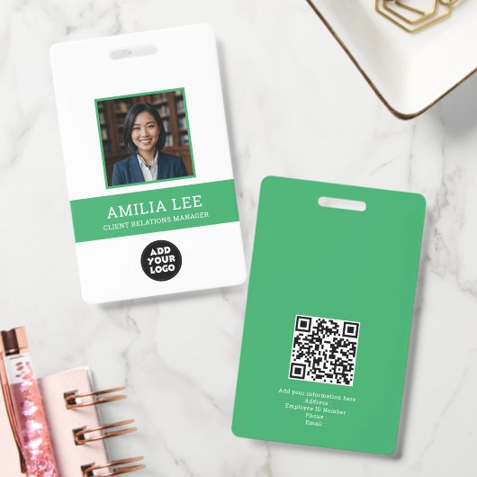 Aangepast personeelsbadge met fotologo, Qrcode Badge (Kantoor)