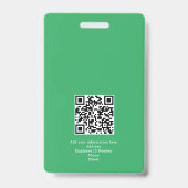 Aangepast personeelsbadge met fotologo, Qrcode Badge (Achterkant)