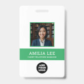 Aangepast personeelsbadge met fotologo, Qrcode Badge (Voorzijde)