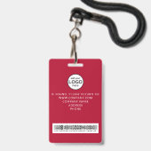 Aangepast personeelsbarcode-evenement Rode Badge (Achterkant met lanyard)