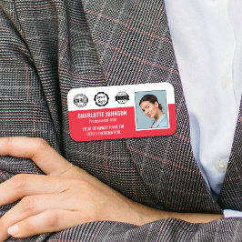 Aangepast personeelsfoto bedrijfslogo magnetisch r naamplaatje