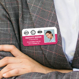 Aangepast personeelsfoto bedrijfslogo magnetisch r naamplaatje