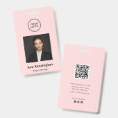 Aangepast Personeelsfoto ID-badge met QR-code Badge (Voor- en achterkant)